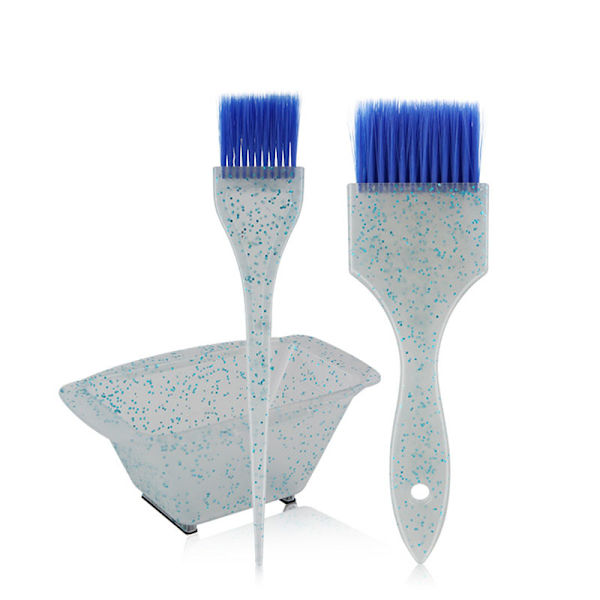 med 3 hårfärgningsborstar och set , mjuka borstar för färgning av borstar, applikatorer för salong Hem DIY-färgning Färgning Blue Set