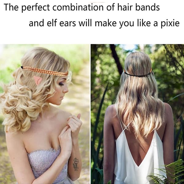 Latex Elverøre Pixie Udklædningskostume Blød Blonde Goblin Fe Gold+brown
