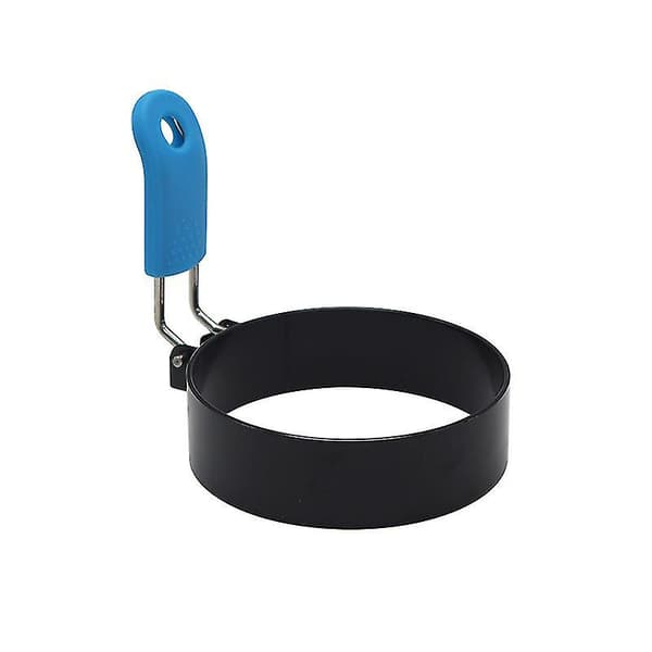 4 st Äggring Form Omelett Crumpet Ring Rund Rostfritt Stål Med Silikonhandtag Blue