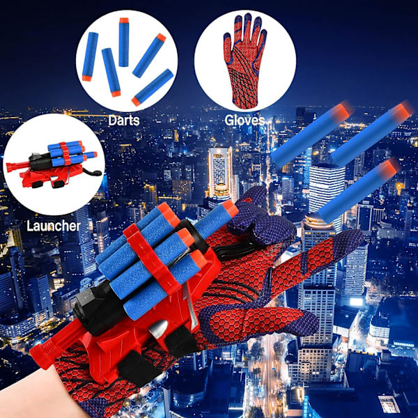 2 kpl Spiderman-laukaisinkäsineitä, lasten muoviset cosplay-hanskat sankarille