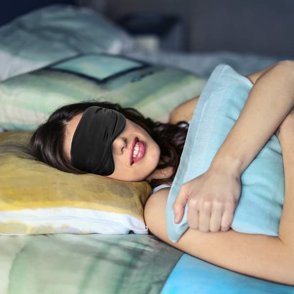Siden-sovmask Ögonmask Ögonskydd Ögonskugga - Silkesmjuk Justerbar