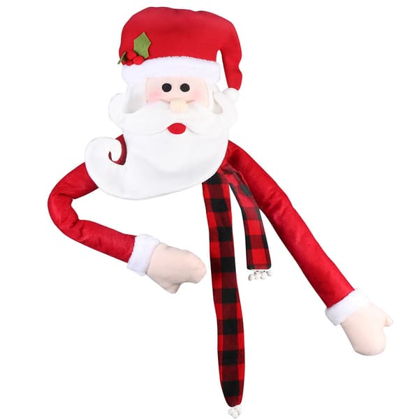 Stor julgran Topper Hat Santa Claus med Buffalo Pläd Sc