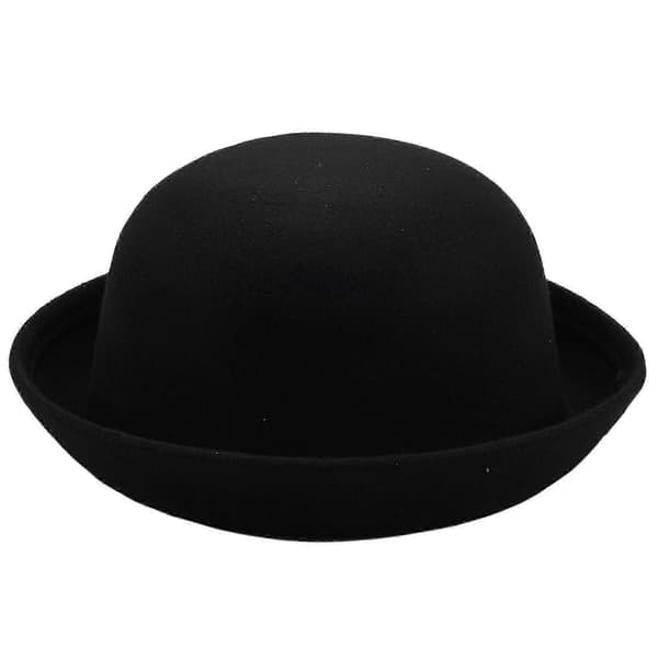 1 kpl Melonihattu Bowler Hat Bowler Hat Felt Hat Chaplin Hat Ratsastushattu (musta)