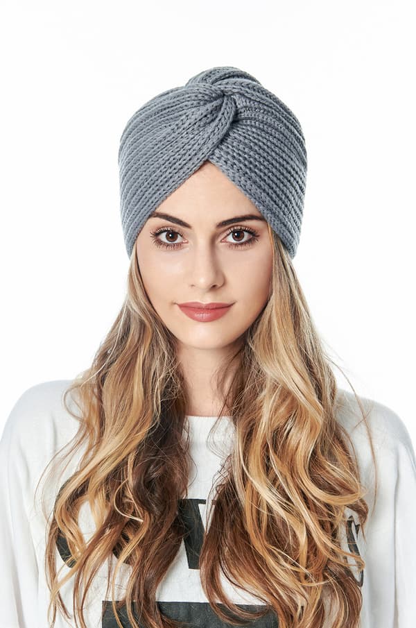 Häckhatt för kvinnor Flickhatt Håll varm Hatt Mode Hög kvalitet Höst Vinter Crossover Hatt Ull Muslimsk stil Ren färg 1 st (Ljusgrå）