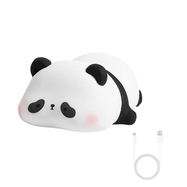 Søt Panda Nattlys Nyhet Dyre Nattbordslampe med Timer Berøringskontroll Dimbar Silikon Dekorativ Lampe