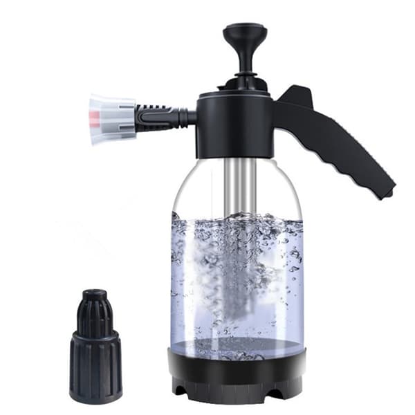 Handpumpskum med 2 munstycken Handbiltvättsprayflaska Transparent