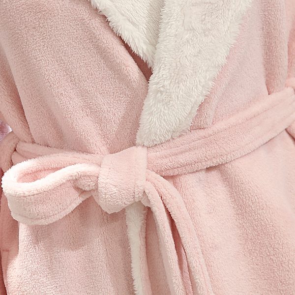 Long Robe Warm Håller badrocken varm Nattlinne Hudvänlig Pink M
