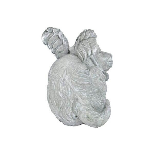 12 cm Pet Angel Dog Honor Statue Gravstein, harpiks, hagedesign ornament
