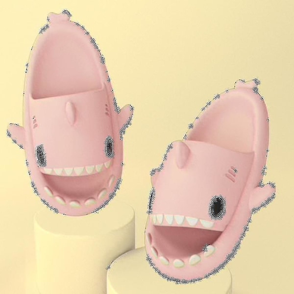 Shark Tofflor Halkfria dusch Badrumstofflor Mjuka sommarsandaler för flickor och pojkar New_h pink 34 35