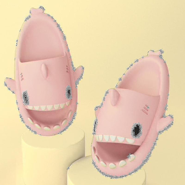 Shark Tofflor Halkfria dusch Badrumstofflor Mjuka sommarsandaler för flickor och pojkar New_h pink 34 35