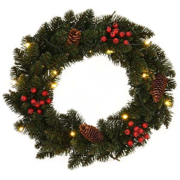 Julkransar 2 st med Dekoration Grön 45 cm vidaXL