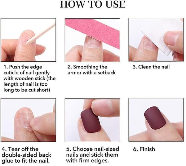 Falske Negle Rosa Lang Sne Glitter Tryk På Negle Klæb På Negle