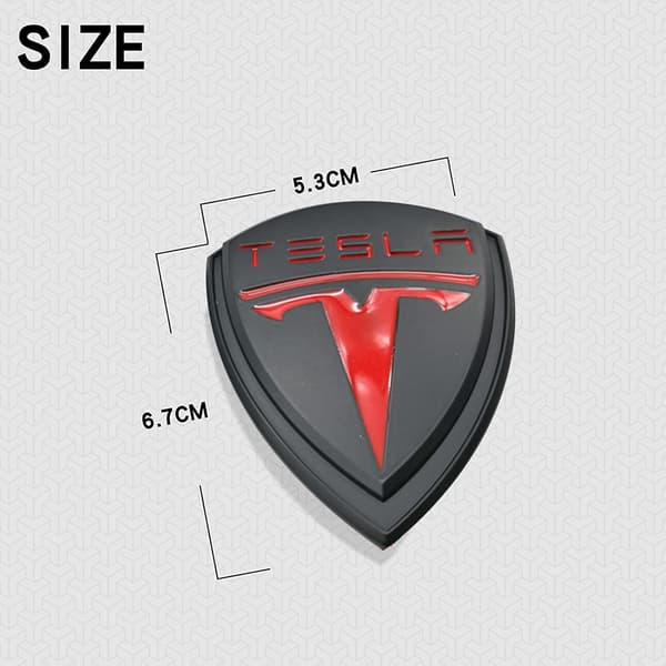Autotarvike ja Tesla-kyltti - 3D-metallikyltti / autotarra / Setu