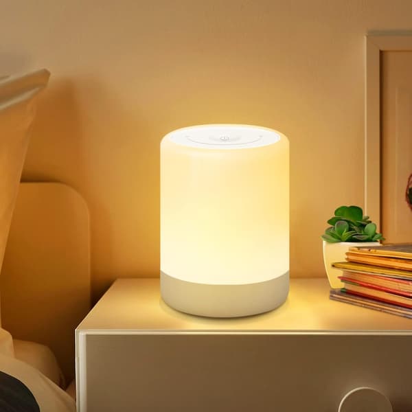 Touch sengelampe, genopladelig bordlampe, natlampe, dæmpbar