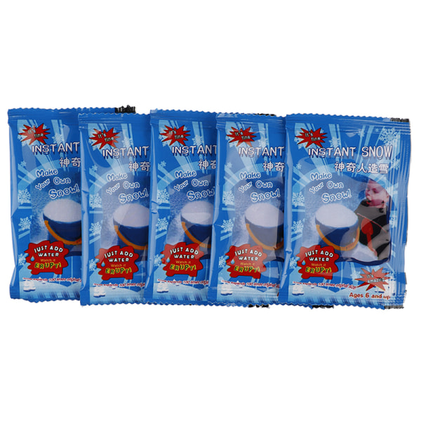 1/5-pack artificiell snö Omedelbar snöpulver Fluffy Snowflake F 5pcs