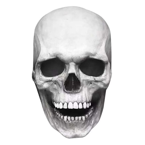 Halloween Voksen Latex Maske 3D Helhoved Skelet Maske Kranie light color