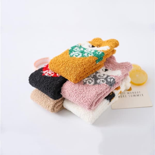 Coral fløjlsstrømper Cashmere Sox Fortykkelse KHAKI