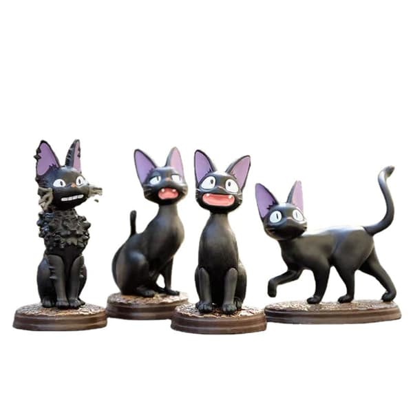 #6st häxa svart katt Jiji, anime tecknad figur leksaksornament#