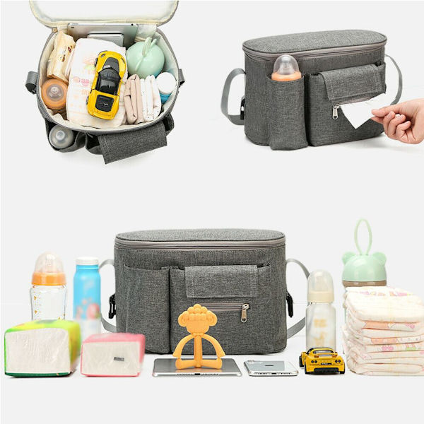 Baby Opbevaringspose Organizer Mor Koppenholder GRÅ grey