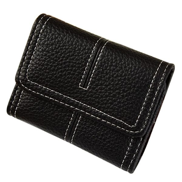 Kreditkortshållare Bärbar Bekväm mjukt konstläder Multi Pocket Dam Kortförvaringspåse Kontorsanvändning Mengxi Black