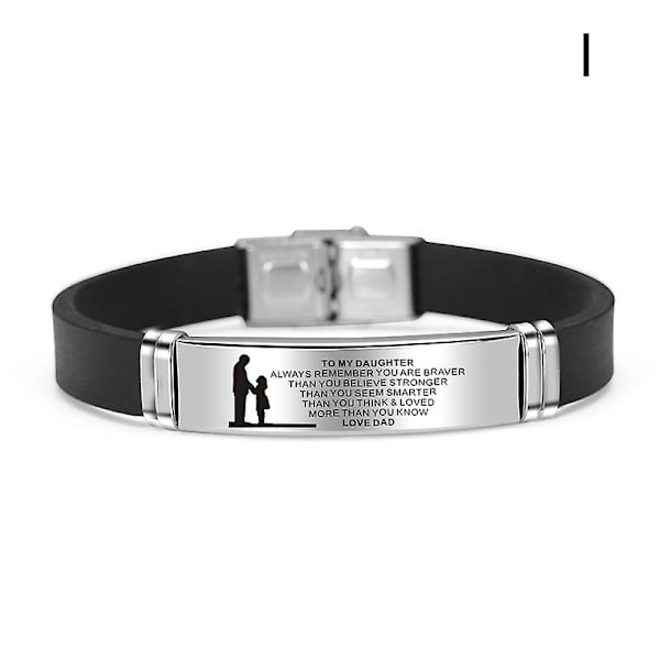 Till min son/dotter Armband Graverade nspirerande meddelande Manschett Armband Födelsedag Examen Xmas I