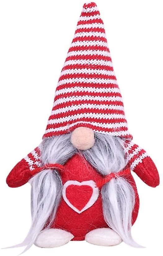 Randig hatt Juldekoration Tomte Plyschdocka
