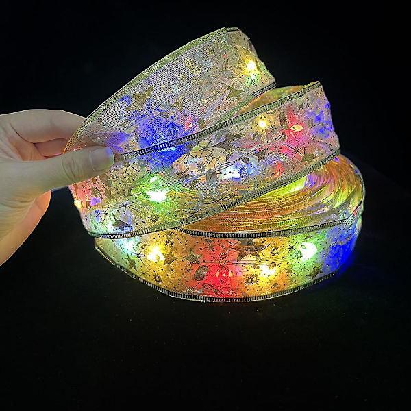 4/5/10/22m Juldekoration Dubbelvägg LED Light Bar Colorful Light Gold(2M)
