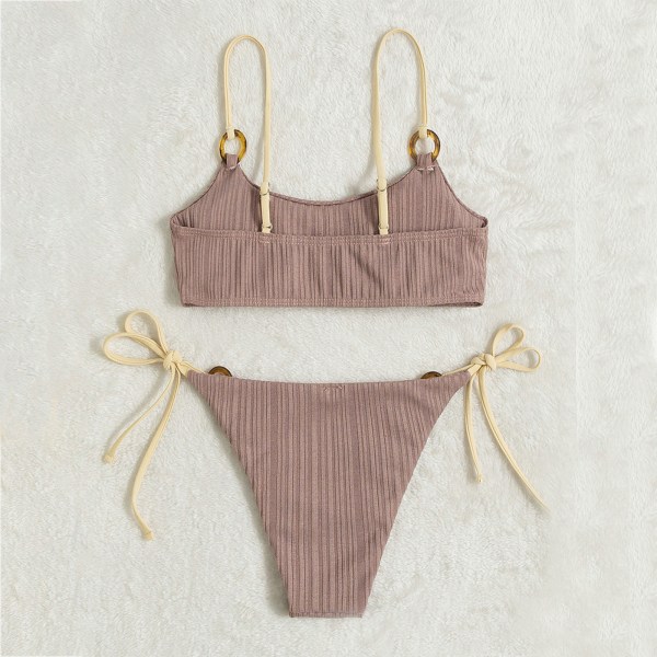 Bikin Baddräkt Dam Baddräkt Bandeau Push Up Micro Bikini Set Baddräkt Strandkläder Sommar Bikini Wine red L