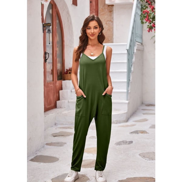 Kamisoe jumpsuit med ös dragkedja green l
