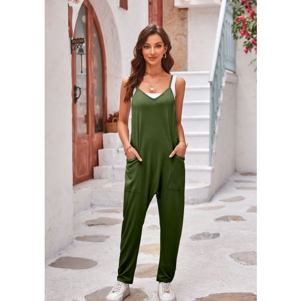 Kamisoe jumpsuit med ös dragkedja green l