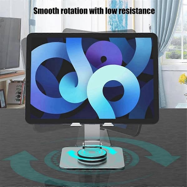 360 Roterende Tablet Stand Aluminiumlegering Kulstofstål Desktop Tablet Stand til Tablet Telefon Stand Inden for 12,9 Tommer A