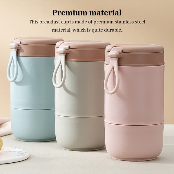 Frokostkopp Kaffe Krus Melkekanne Holder varm lenge Light Pink/680ML