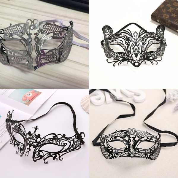 Maskeradmask för kvinnor Shiny Rhinestone Venetian Party Prom A