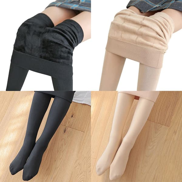 Forede Vinter Leggings med Sokker - Dame - Holder deg varm black