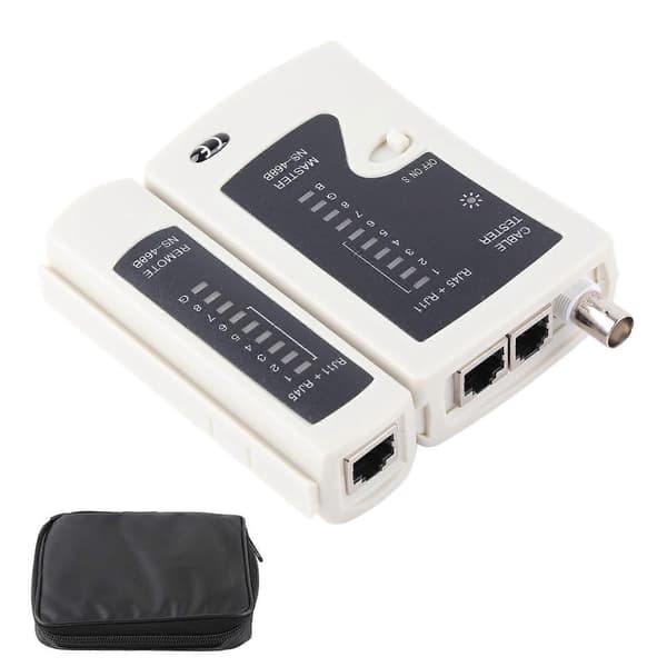 NS?468B BNC netværkskabeltester Universal Rj45 Rj11 ledningstestere med opbevaringspose DC 9V