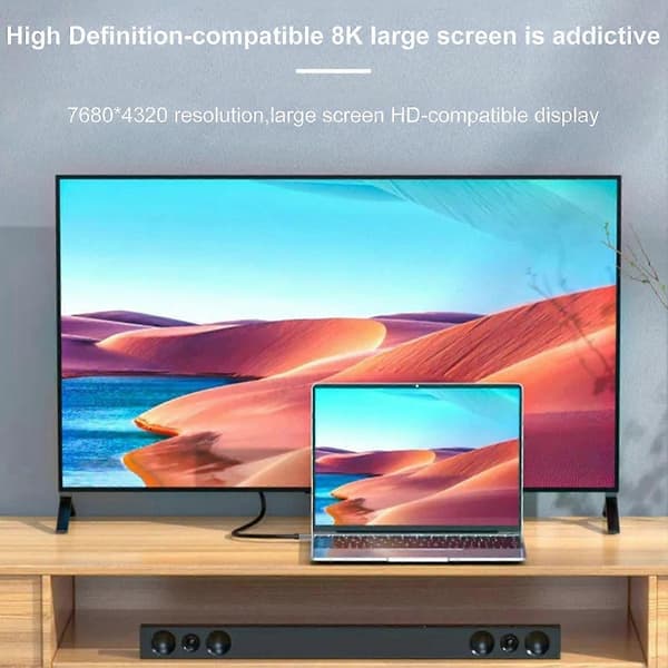 HDMI-kompatibel videokabel 2.1-kabel 8K@60Hz Ultra High Speed Hög dynamisk stabil överföringsskärm Dator