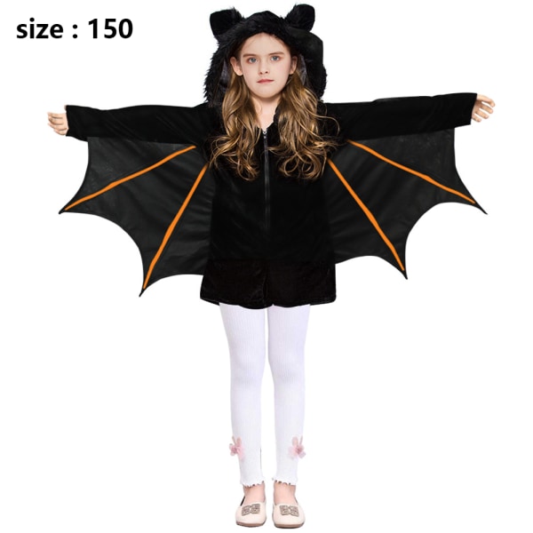 Kid's Fleece Bat Dräkt Barn Fuzzy Flying Bat Costume pumpa Children 150