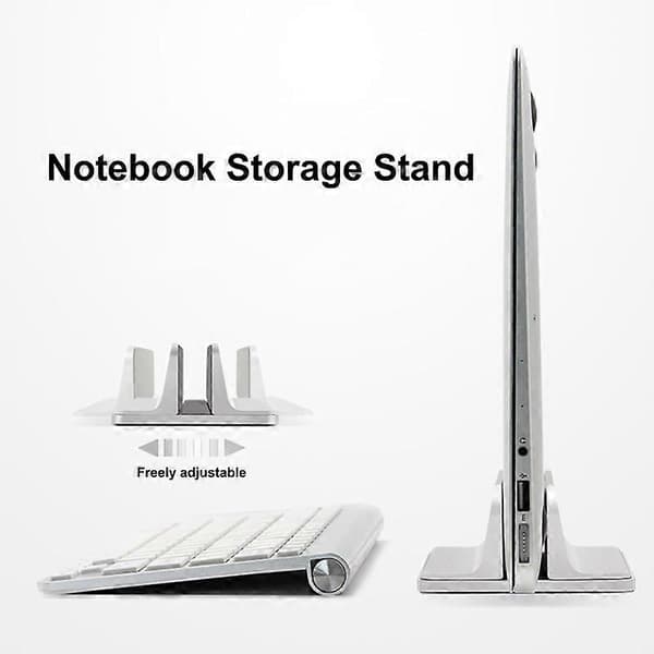 Bærbar stativ Pladsbesparende Bærbar holder Bærende Rustfrit Justerbar Fast Computer Anti-slip Universal Bærbar Lodret Rack til Kontor