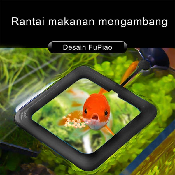 Akvarium fodringsring fisketank station flydende trug føder en Black1