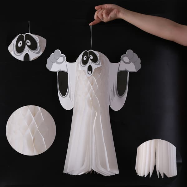 2ST Spökdekoration 3D-bikakepapper Flygande spöke Skrämmande little ghost