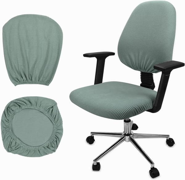 1 set mjuka stretchiga spandexstolsöverdrag och ryggskydd