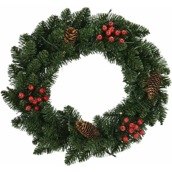 Julkransar 2 st med Dekoration Grön 45 cm vidaXL