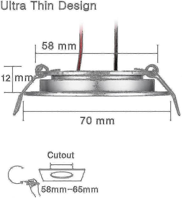 Bobiler Båt 12v 4 X Led Innfelte Taklamper, 3w 3200k Dimbar Full Aluminium Downlights