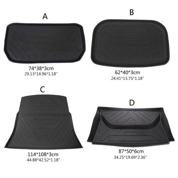 Golvmattor för modell Y 5 2020 2021-säten är helt skyddade, anpassade bilkuddar för alla väder Lower cushion of trunk