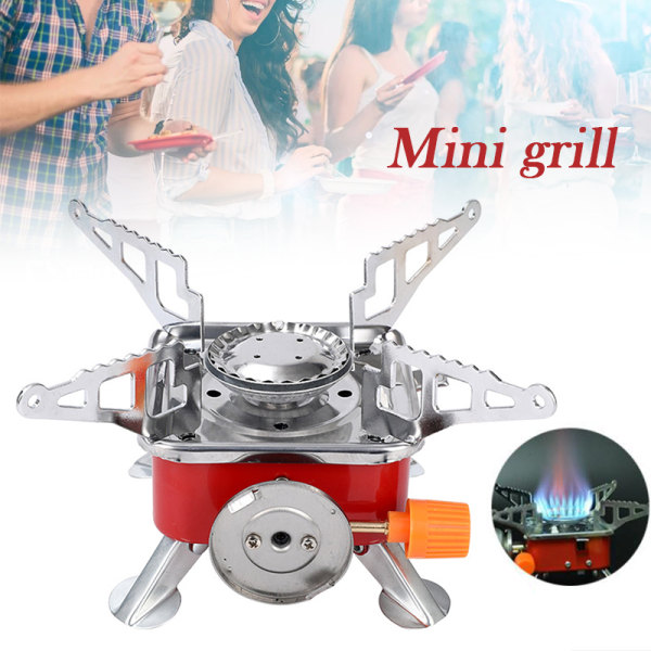 Mini-grill utomhus portabel hopfällbar liten fyrkantig kamin Camping Gasspis Säker och hållbar Small Round Furnace