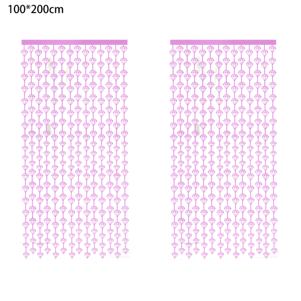 Möhippadekorationer Diamantfoliegardin - Set med 2 pink