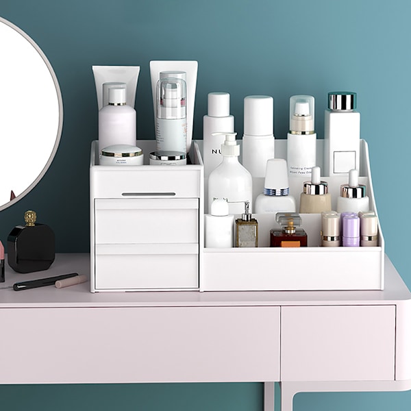 Kosmetisk opbevaringsboks Makeup Skuffe Organizer White