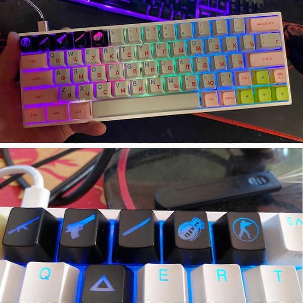 5 taster mekanisk tastatur erstatningstilbehør ABS tastehetter for Cherry MX