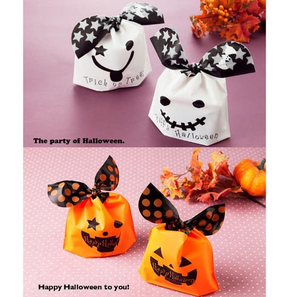 50-pack Halloween söta godispåsar för barn white 50pcs