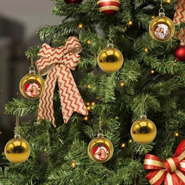 6 ST Julbollsprydnader DIY Värmeöverföring Foto
